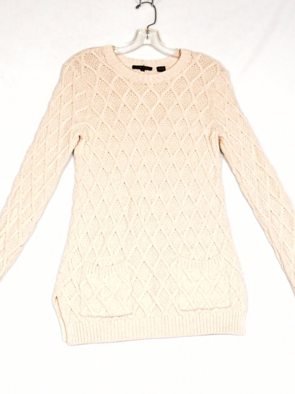 Jeanne Pierre Women's Cream Pockets Sweater Size Medium